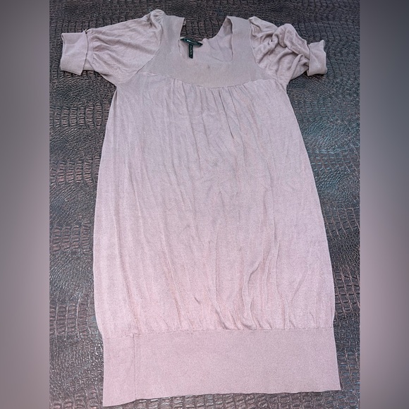 BCBGMaxazria sweater dress size M knit mauve bubble dress tapered on bottom LN - Picture 3 of 12